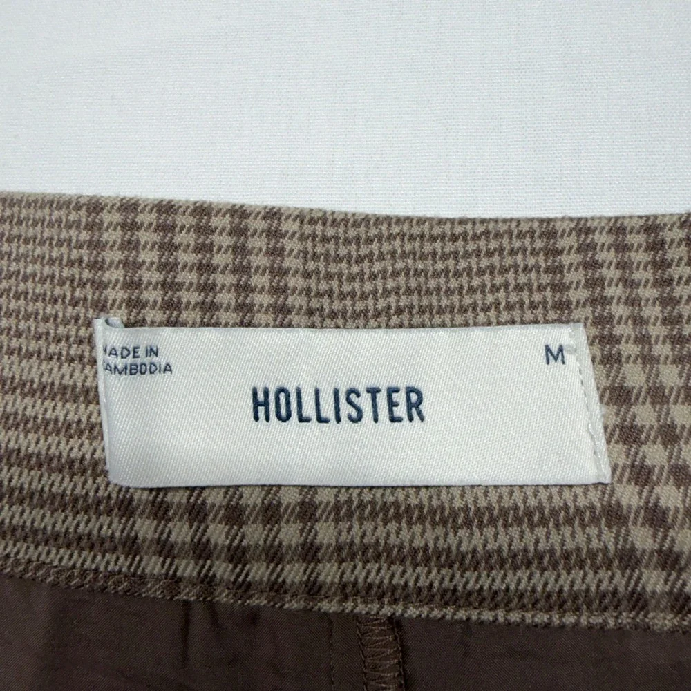 Hollister Plaid Pleated Mini Skort Brown Academia Y2K Preppy Size M - Picture 2 of 8